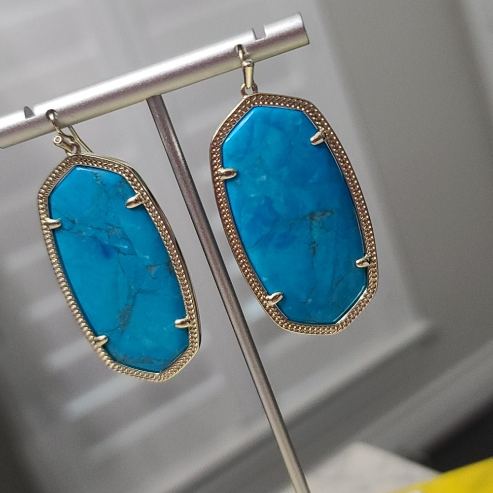 Kendra Scott Danielle Earrings in Turquoise NWOT - Picture 10 of 12